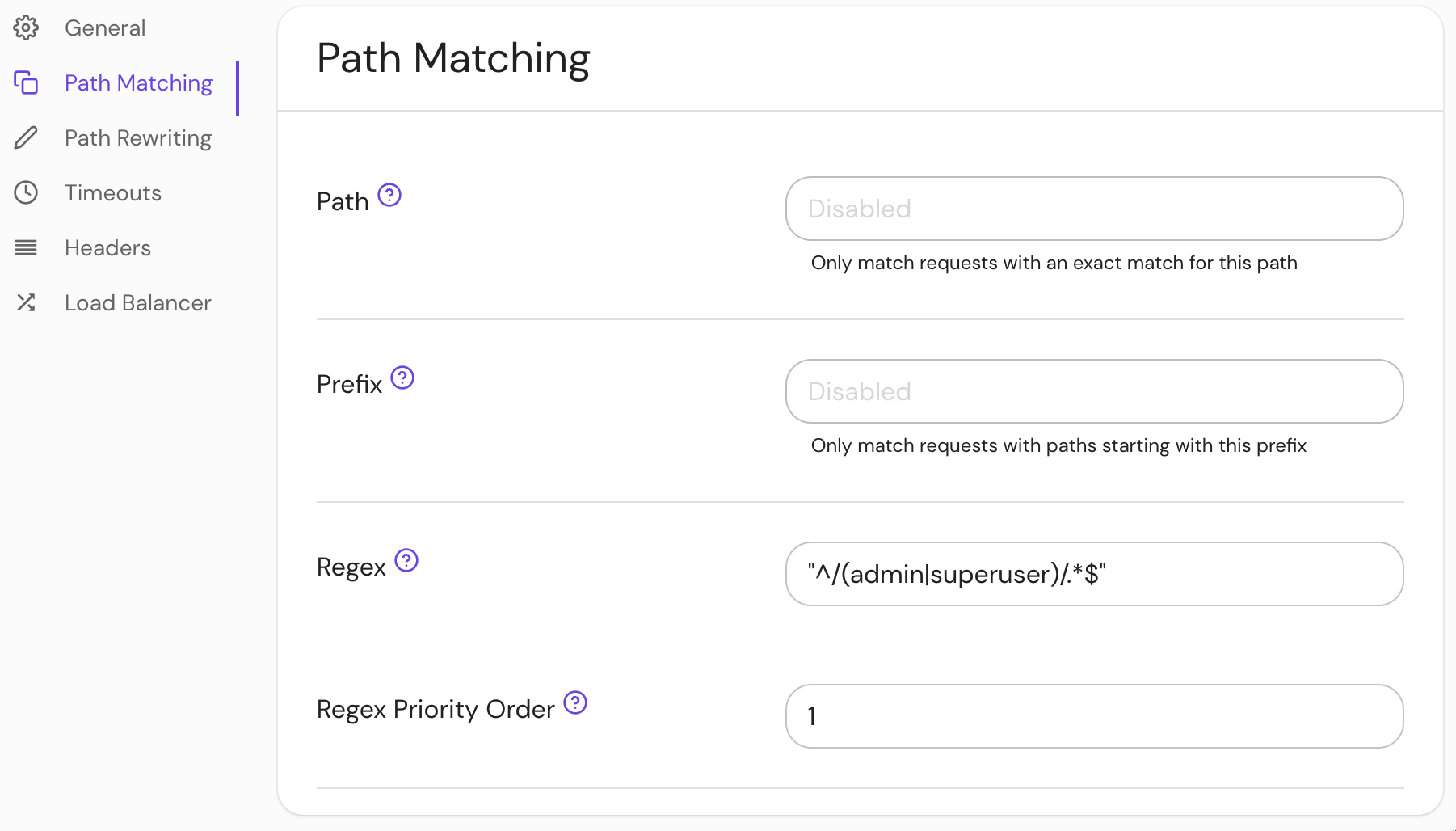 Set regex in the console